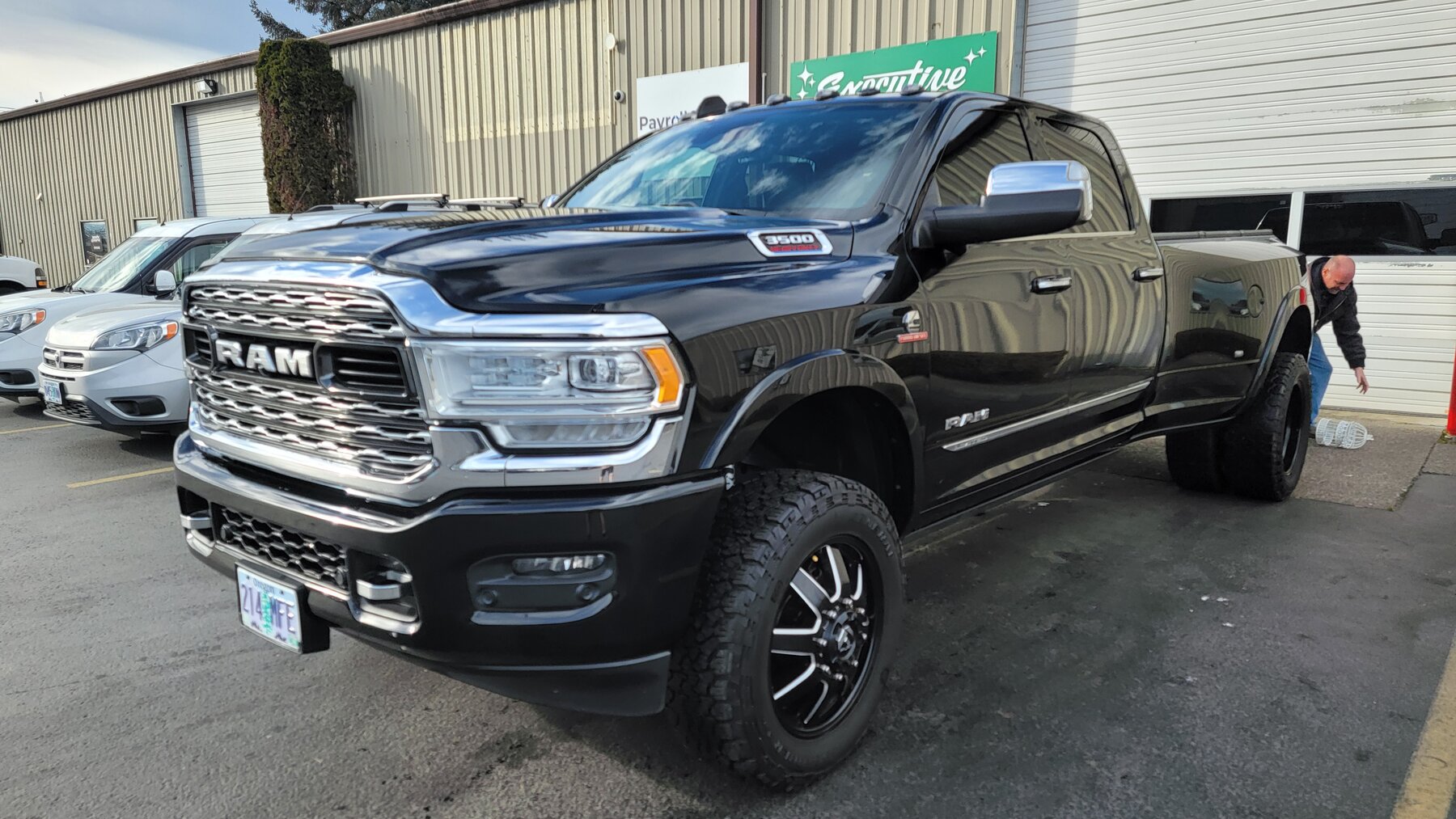 Black Ram heavy-duty truck detailed at Executive Auto Detail in Eugene