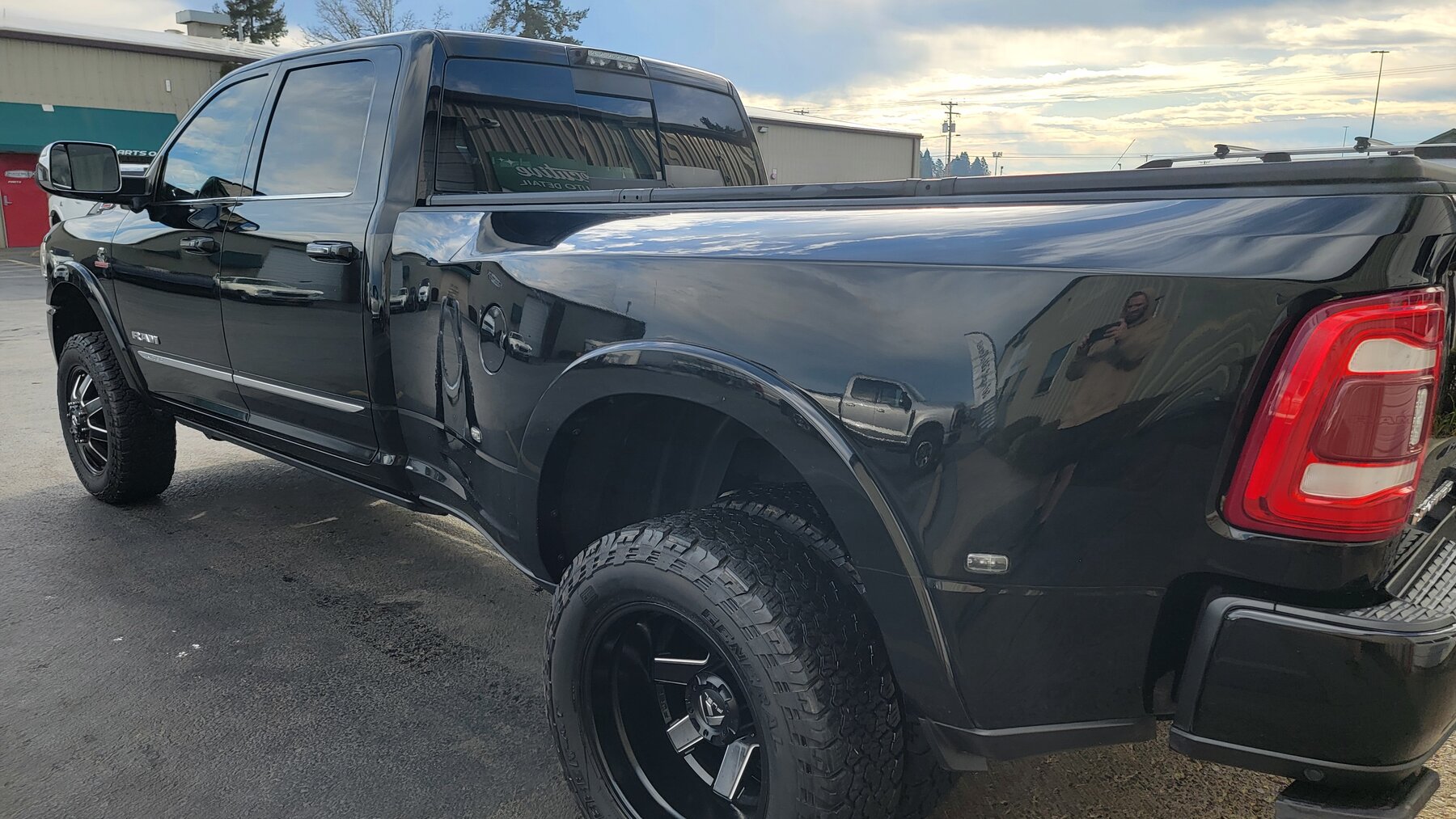 Black Ram truck after a full detail in Eugene, OR