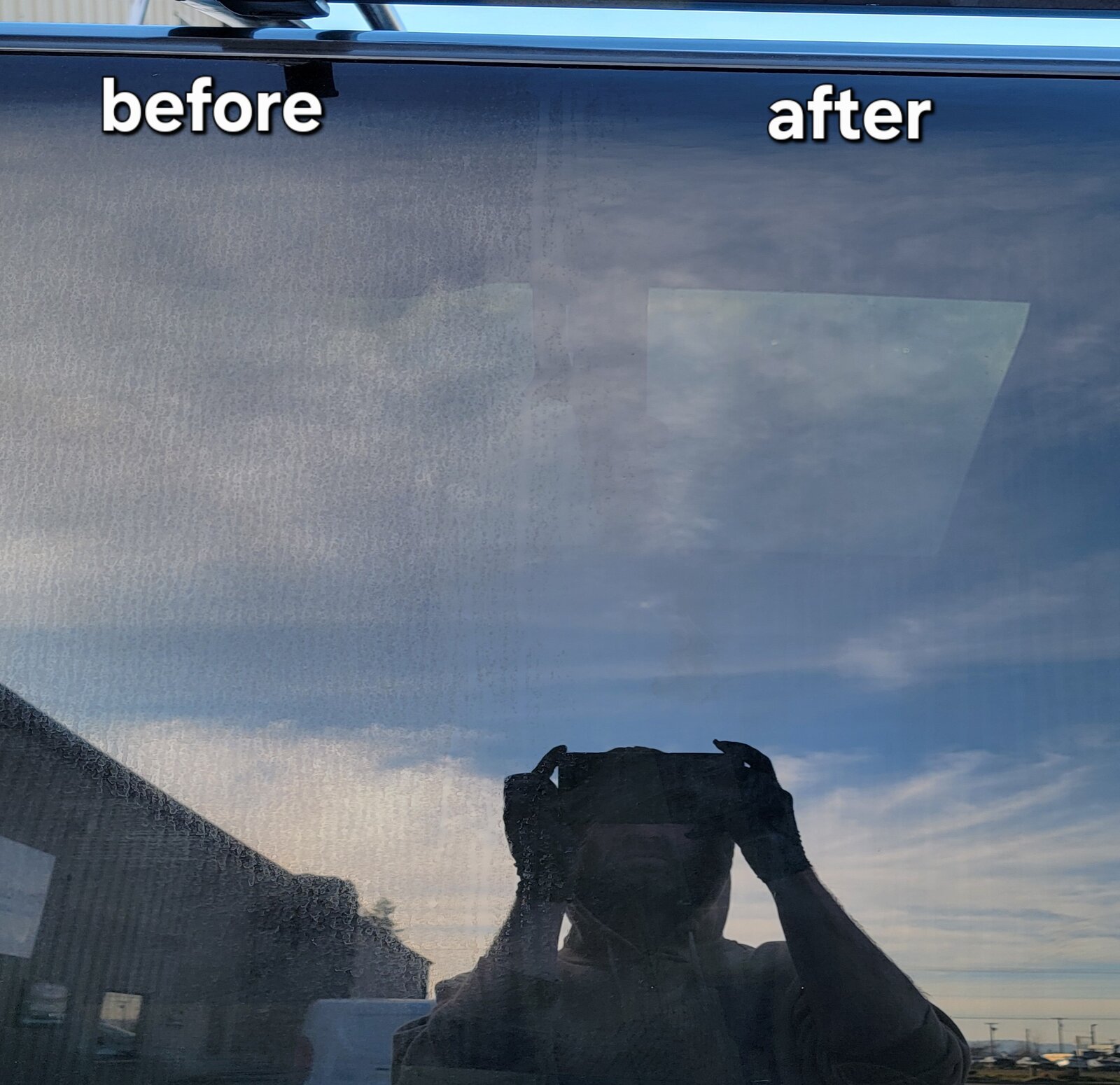 Water spot removal before and after by Executive Auto Detail in Eugene